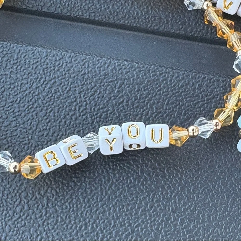Beaded Stretch Bracelets Lot of 10 Inspirational Gifts Camp Warrior Love Be You